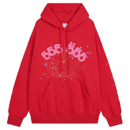 Sp5der 555555 Angel Number Hoodie Red