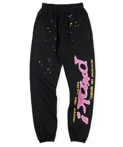 Sp5der P*nk! Young Thug Sweatpants Black
