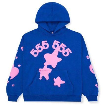 Sp5der Beluga 555 555 Blue Hoodie