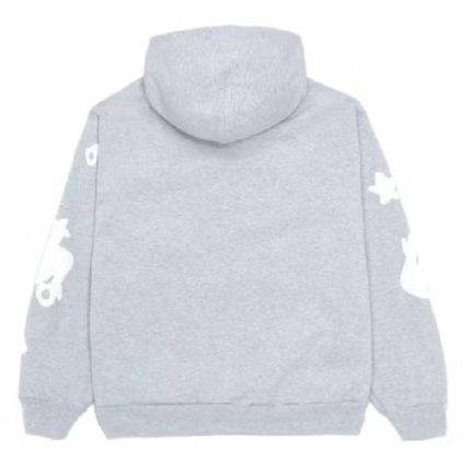 Sp5der Star Gothic Hoodie Grey