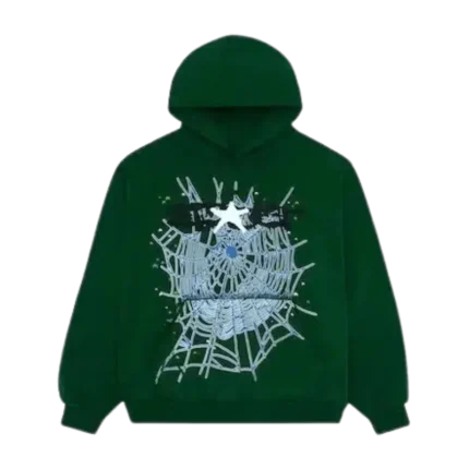 Hunter Green Sp5der Web Hoodie