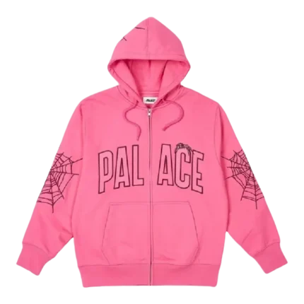 Palace Sp5der Zip Hoodie – Shock Pink