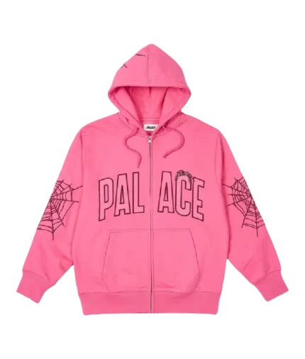 Palace Sp5der Zip Hoodie – Shock Pink