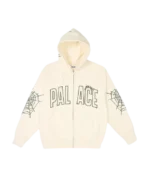 Palace Sp5der Zip Hoodie – Soft White