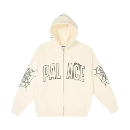 Palace Sp5der Zip Hoodie – Soft White