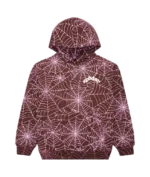 Sp5der All Over Print Hoodie White Logo – Brown