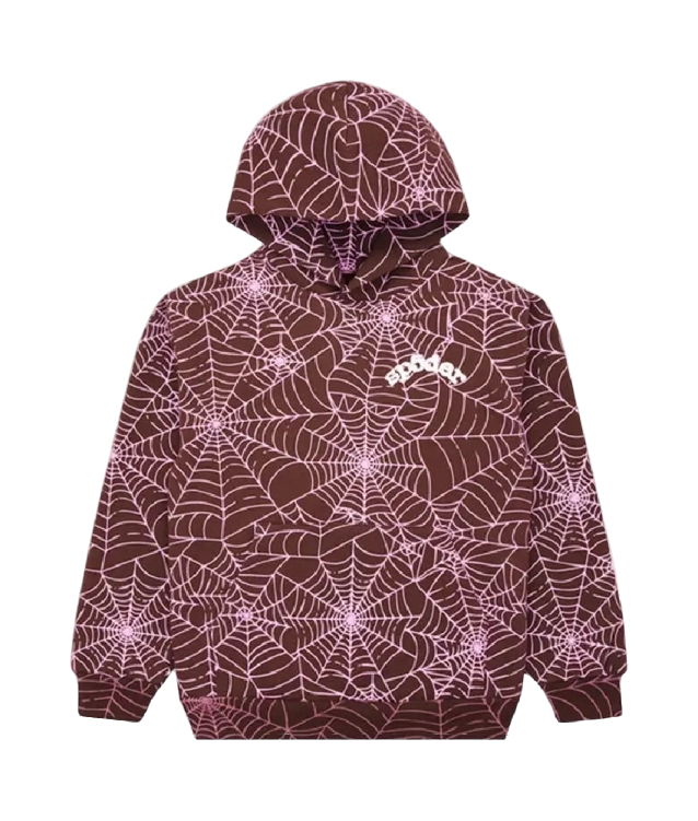 Sp5der All Over Print Hoodie White Logo – Brown Sp5der All Over Print Hoodie White Logo – Brown