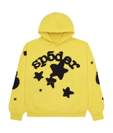 Sp5der Beluga Hoodie Sp5 Black Logo – Gold