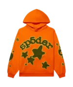 Sp5der Beluga Hoodie Sp5 Brown Logo – Orange