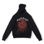 Sp5der White Printed Hoodie – Black