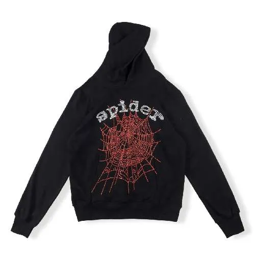 Sp5der White Printed Hoodie – Black Sp5der White Printed Hoodie – Black